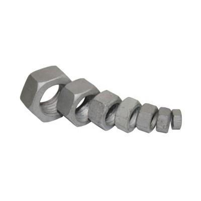 China Factory Direct Heavy Aluminum Hex Head Coupling Nuts Hot Dip Galvanized Galvanized Nut High Tensile For Industrial for sale