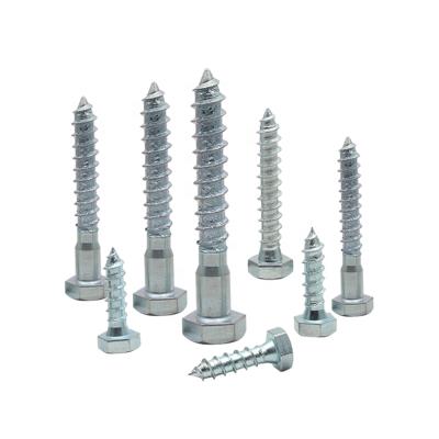 China Construction Material Car Lag Screw Zinc Plated Full Thread Wood Screw DIN571 Hexagon Head Wood Screw for sale