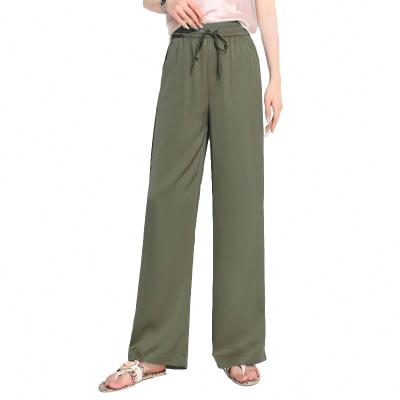 China yys Breathable High Waist Women's Casual Wide Leg Pants Loose High Quality Solid Color Casual Women's Pants for sale