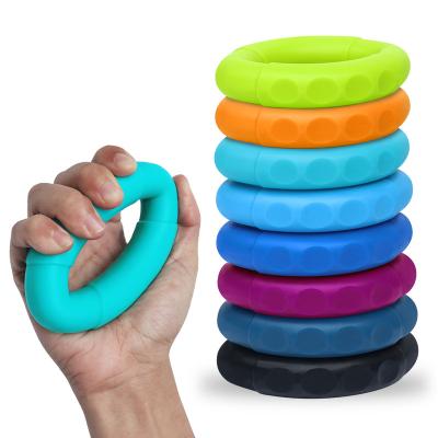 China OEM Anti-Slip Rubber Custom Logo Hand Grip Ring Hand Enhancer Finger Exercise Resistance Ring for sale