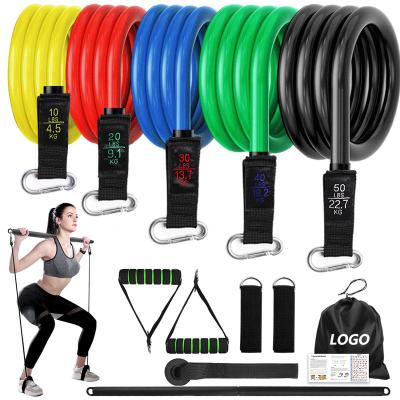 China String Rubber Chest Build Up Elastic Home Gym Multi-Function Heavy Duty Band 150LBS OEM Private Label Resistance Tube Fitness Band Set Amazon Dropshipping for sale