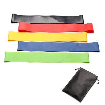 China Portable Customized Set of 5 Mini Elastic Resistance Bands for sale