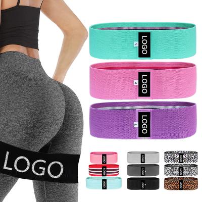 China Wholesale custom logo print non slip fabric yoga exercise booty loop fitness leopard hip booty bands set non slip for sale