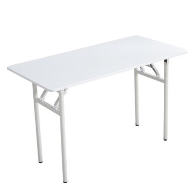 China Top Quality Project Study Funiture Computer Desk Foldable Modern Folding Table With Metal Legs for sale