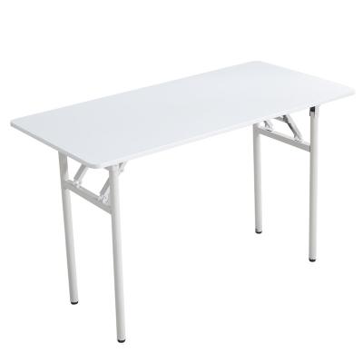 China Simple Foldable Office Home Office Furniture Easy To Assemble Steel Wood Table Desk for sale