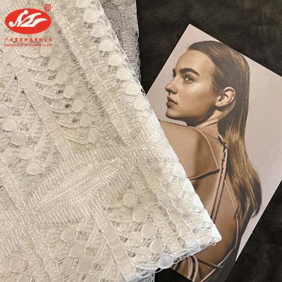 China 2022 Latest Design High Quality 100% Polyester Lace Fabric High Quality Breathable For Women Dress for sale