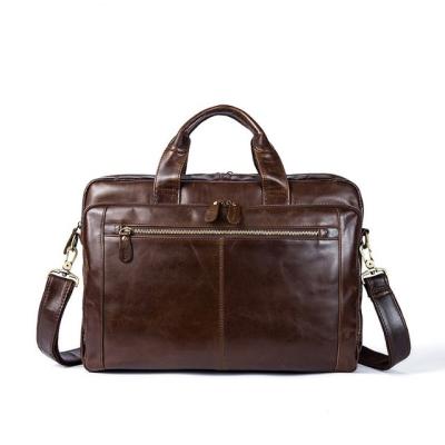 China Durable Custom Full Grain Leather Briefcase Bags Vintage Tools For Computer for sale