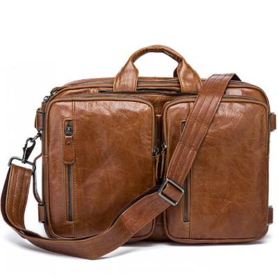 China Durable Pilot Genuine Leather Bags Men Tote Briefcase Vintage Men Backpack for sale