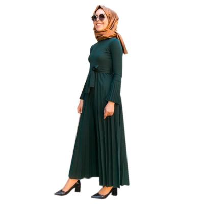 China Factory Outlet Skirt Muslim Malay Middle East Wear Pleated Flare Sleeve Muslim Dress S~XXL Long for sale