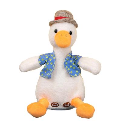 China Duck Man Duck Learn Tongue Repeat Sand Sculpture Music/Voice/Swing Disc Learn To Talk To Sing Duck Plush Toy dDoll for sale