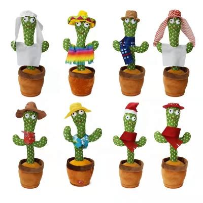 China Can Dance/Can Play Songs/Can Record Cutute Stuffed Flowerpot Twisting Dancing Cactus Doll Singing Music Dancing Cactus Plush Talking Toy for sale