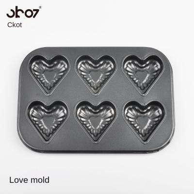 China Love CKOT Liner / Household Disposable Non-Stick Mold 6 Molds 6 Carbon Steel Cake Molds for sale