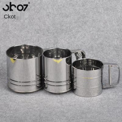 China Viable ckot Flour Sieve Baking Tools Sieve Stainless Steel Flour Sifter Large size340Gram for sale