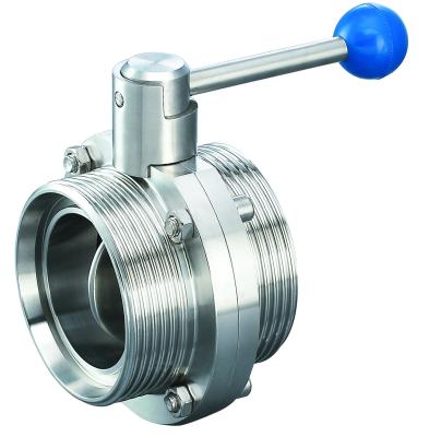 China Tri-Clmap Stainless Steel Food Grade General Sanitary Butterfly Valve for sale