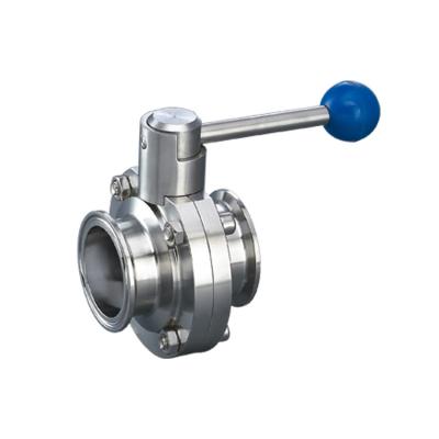 China Stainless Steel General Food Sanitary Manual Flange Butterfly Valve Water Treatment for sale