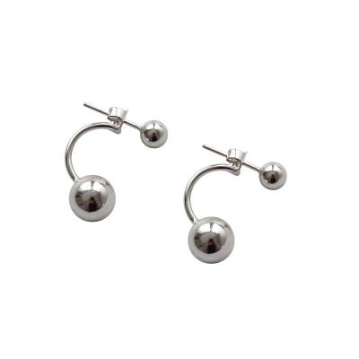 China AEKKI YH343 Jewelry AEKKI YH343 Double Stain Simple Wind Round Pearl Geometric Geometric Earrings Double Personality Silver Earrings for sale