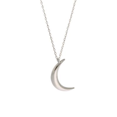 China Korean Edition AEKKI XA381 925 Sterling Silver Clavicle Necklace Fashion Moon Simple Chain Pendant Necklace Ornaments for sale