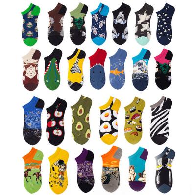 China Wholesale Breathable Grip Socks Sport Happy Short Socks For Men Fuzzy Compression Socks Funny Fruit Anime Cartoon for sale