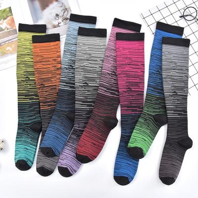 China High Quality Colorful Crew Men Crew Socks Breathable Soccer Long Knee Socks Fashion Colorful Happiness Socks Custom for sale