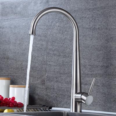 China Fujian HANJOO Faucets Stainless Steel Water Cold Single Handle Thermostatic Farmhouse Kitchen Vegetable Basin Faucet for sale