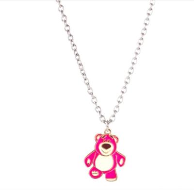 China 2021 Hot Selling Hiphop Fashion Cartoon Bear Necklace Cute Charm Accessories Female for sale