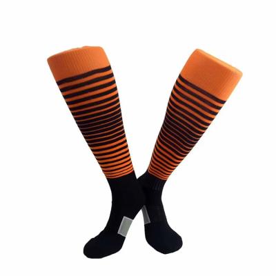 China New Designed Breathable Outdoor Sports Soccer Socks Knee High Compression Socks Long With Stripes for sale