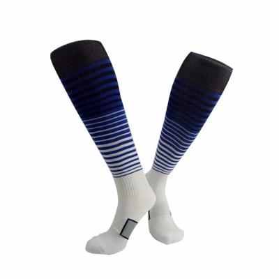 China Cheap Price Compression Socks New Arrival Outdoor Sports Soccer Socks Factory Breathable Knee High Long With Stripes for sale