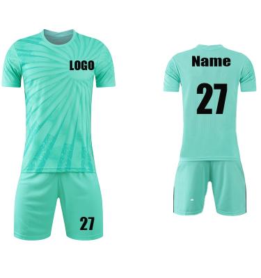 China Custom Factory Design Printing Logo On Football Uniform Cheap Sublimation Football Wear Sets New for sale