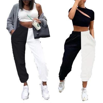 China High Waist Anti-Static Women Multi Color Block Trouser Pants Korean Women Sweatpants Street Wear for sale