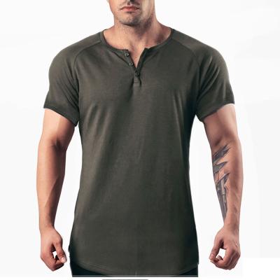 China Fashion Anti Shrink Custom Men Tall And Short Tal T Shirts Mens Stylish Sleeve Buttons T-Shirt Tops Tee Summer T Shirts for sale