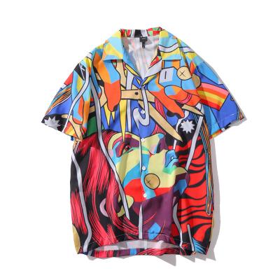 China Summer Style Print Hawaiian Green Casual Shirt Beach Anti-Shrink Casual Shirt Camisa Masculina Masculina Short Short Shirt for sale