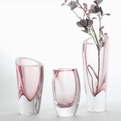 China Europe Modern Vase Clear Glass Vase For Home Decoration Nordic Fashion Flower Vase for sale