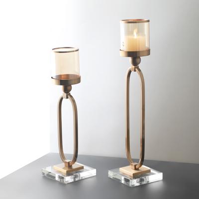 China Modern Wedding Romantic Candlestick Holder Centerpiece Metal Decoration Manufacturers Nordic Luxury Tall Gold Home Decor for sale