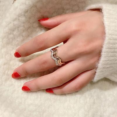 China CLASSIC Korean Style Single Rings 18K Rose Gold Plated Stainless Steel Titanium Steel Ring for sale