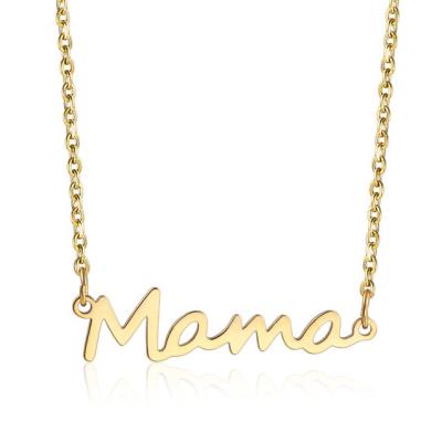 China CLASSIC Hot Selling Simple Initial Mom Necklace Pendant Gold Plated Letter Stainless Steel Amazon Women Jewelry Necklace for sale