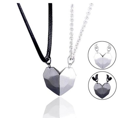 China FASHIONABLE Heart Lover Couples 2PCS Pendant Magnetic Necklace Jewelry For Valentine's Day Souvenirs for sale