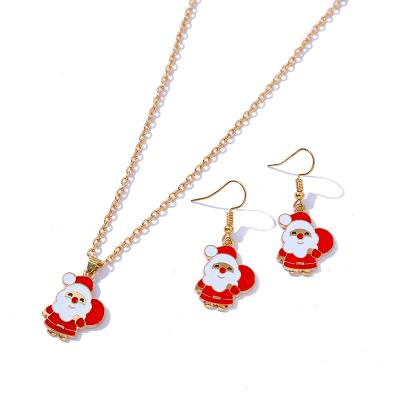 China 2021 TRENDY Christmas Trendy Jewelry Sets Charm Earrings Necklace Christmas Gift Set Jewelry For Women for sale