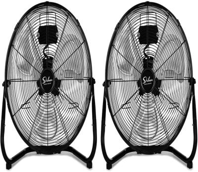 China 20 Inch 3-Speed ​​Heavy Duty Metal Hotel Simple Luxury High Speed ​​Industrial Oscillation Quiet Floor Fans for Home, Commercial, Black for sale