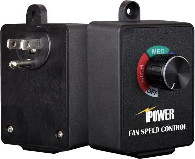 China Industrial Equipment iPower Variable Fan Speed ​​Controller Cordless Adjuster for Inline Duct Exhaust Fan, HVAC, 350W, Black for sale