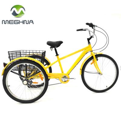 China Cargo 24 inch steel frame rickshaw 3 wheel modern tricycle mountain tricycle cargo pedal adult bike tricycles for sale