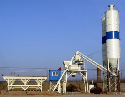 China HZS50 Portable Construction Projects Concrete Mixer Plant With Cement Silo for sale