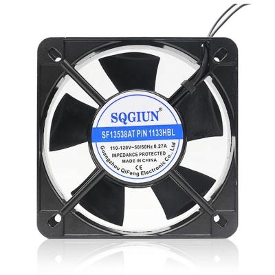 China 13538 AC motor fan 110V 135mm factory double ball bearing high speed ventilation 38mm copper axial fan for sale