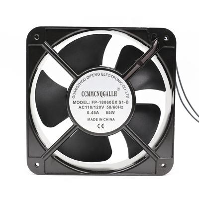 China 18060 AC motor fan 110V 120V 180mm factory double ball bearing high speed ventilation 60mm copper axial fan for sale