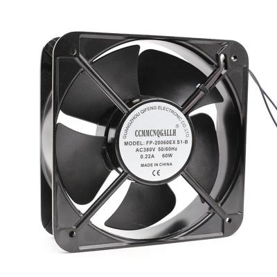 China AC 380V 20060 Double Ball Bearing 380V Fan 20cm 200mm 60mm Factory Axial Fan High Speed ​​Ventilation for sale