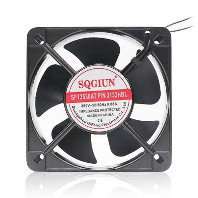 China 13538 AC motor fan 380V 135mm factory double ball bearing high speed ventilation 38mm copper axial fan for sale