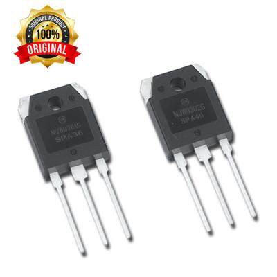 China NJW0302G NJW0281G power amplifier applications on To-3P 150W 250V 15A NPN PNP NJW0302 NJW0281 silicon power transistors complementary original for sale