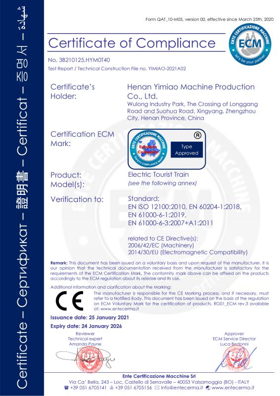 CE - Henan Yimiao Machine Production Co., Ltd.