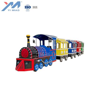 China Hot Selling Theme Park Kids and Parents Electric Fiberglass Trackless Train for sale