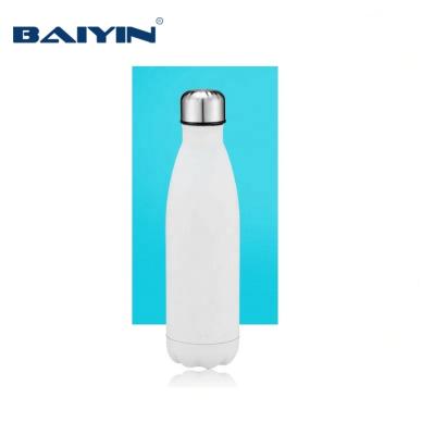 China PORTABLE Sublimation 500ml coke shape stainless steel bottle in rubber cover for sale