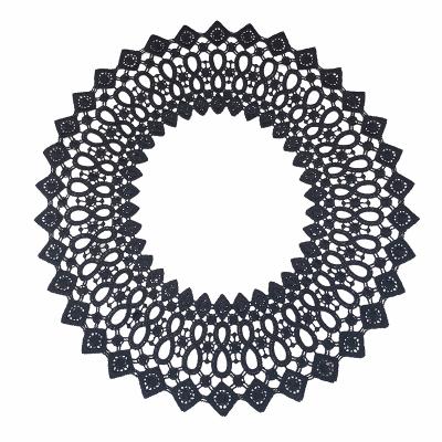 China 3D Chest Flowers Embroidery Lace Up Diy Fashion Accessories Applique Patches Design Custom Hollow Out 3D Polyester Tassels for sale